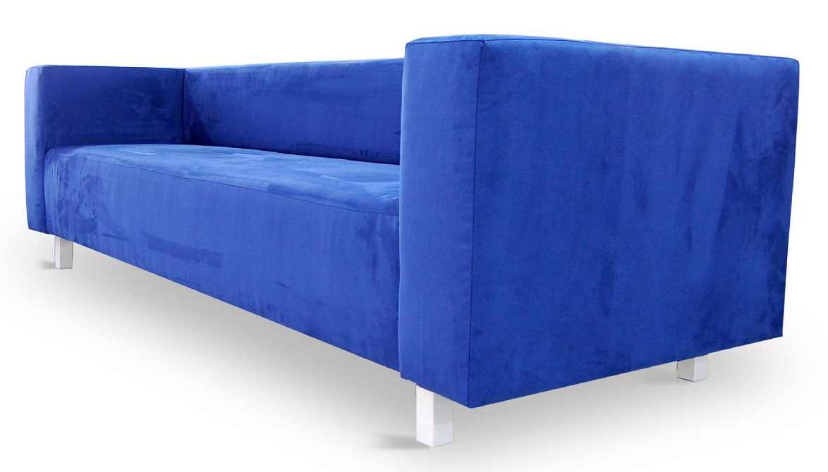 blaues Designer-Sofa im Bauhausstil nach Ma�