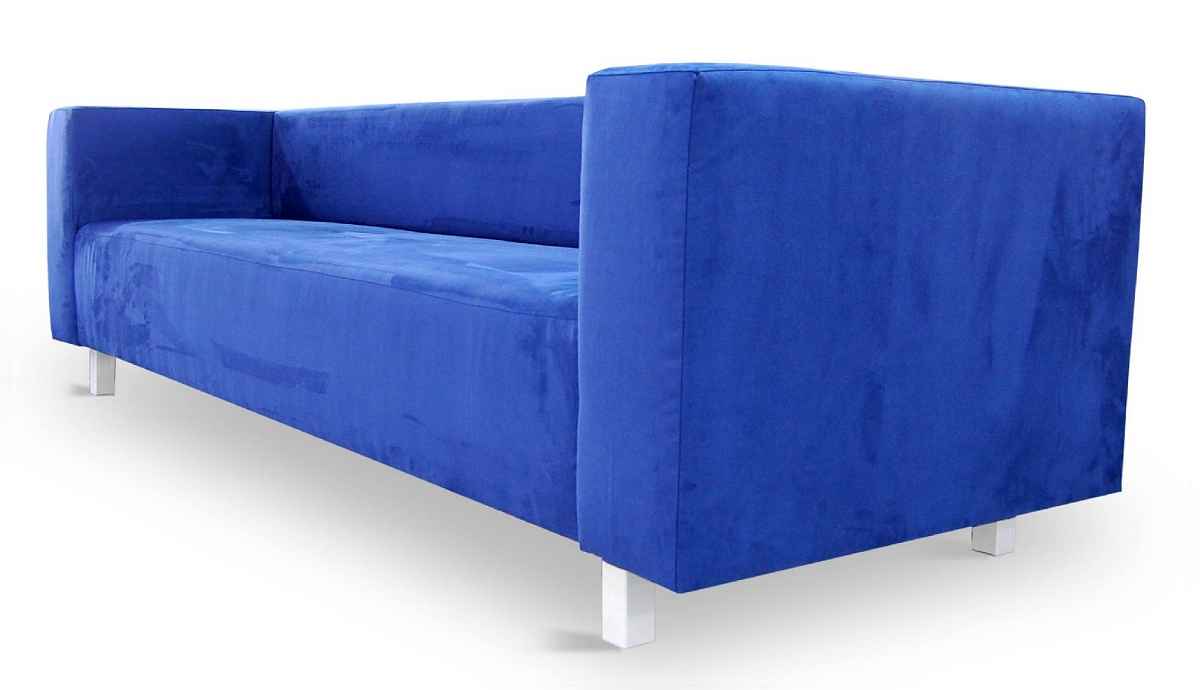 blaues Designer-Sofa im Bauhausstil nach Ma&szlig;