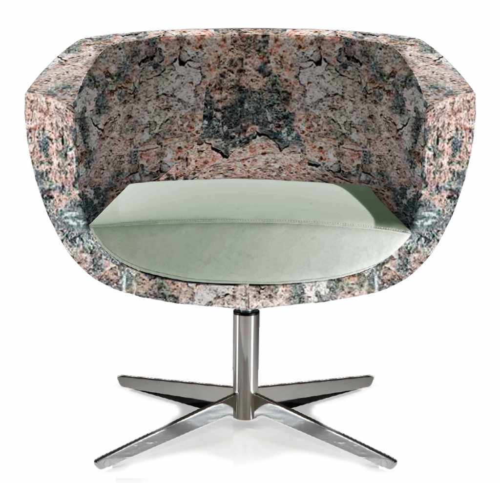 moderner Polster-Sessel Granit-Optik gro� und rund