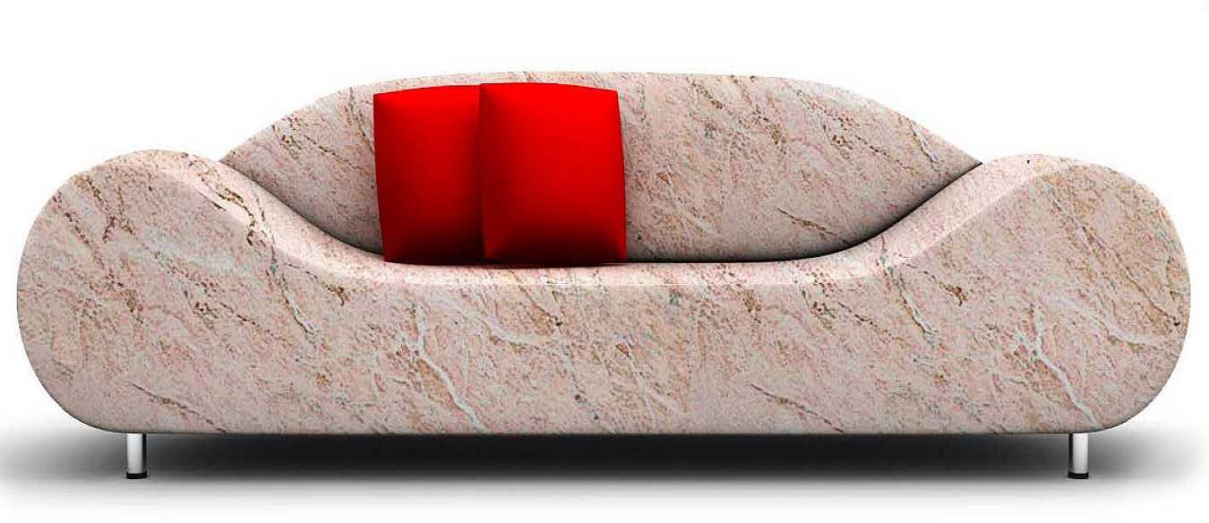 Designer-Sofa in Ros� Marmoroptik