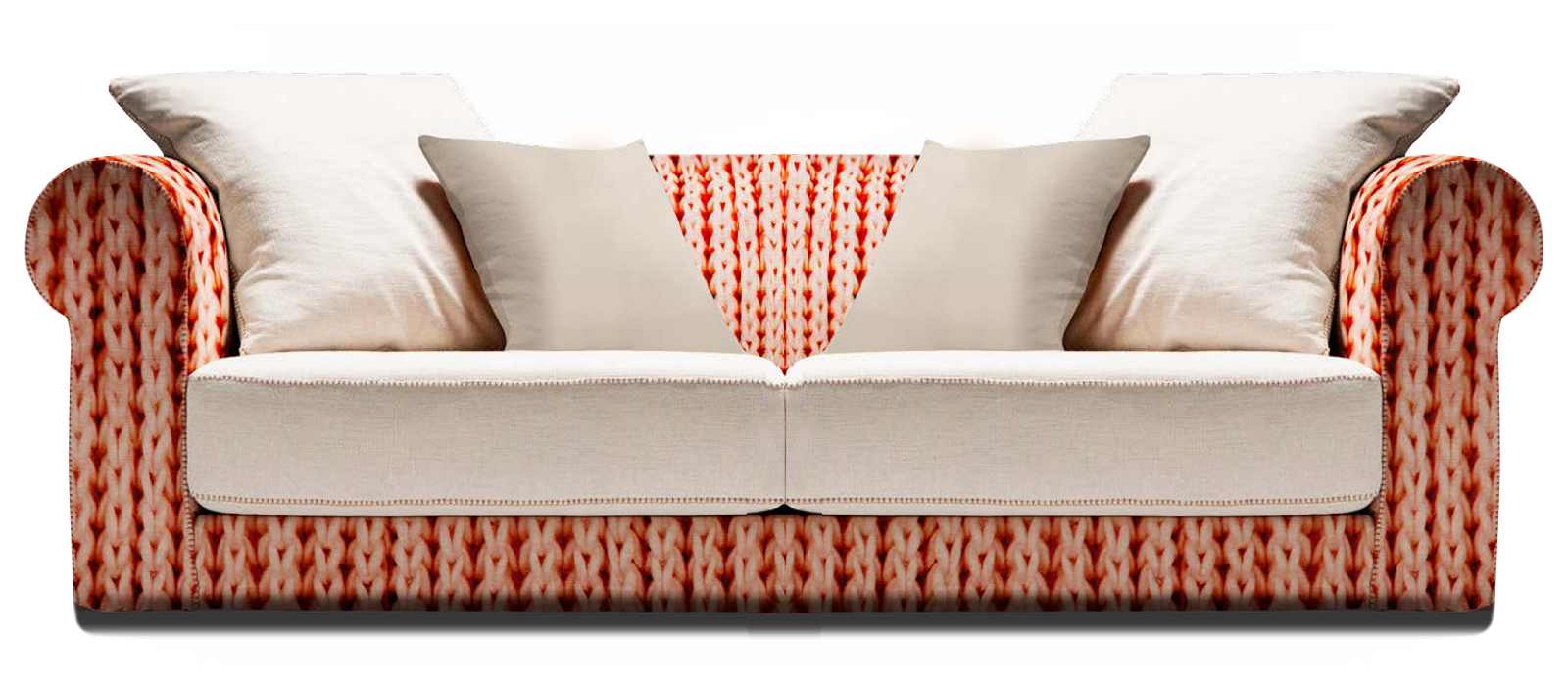 Sofa in Strick-Optik