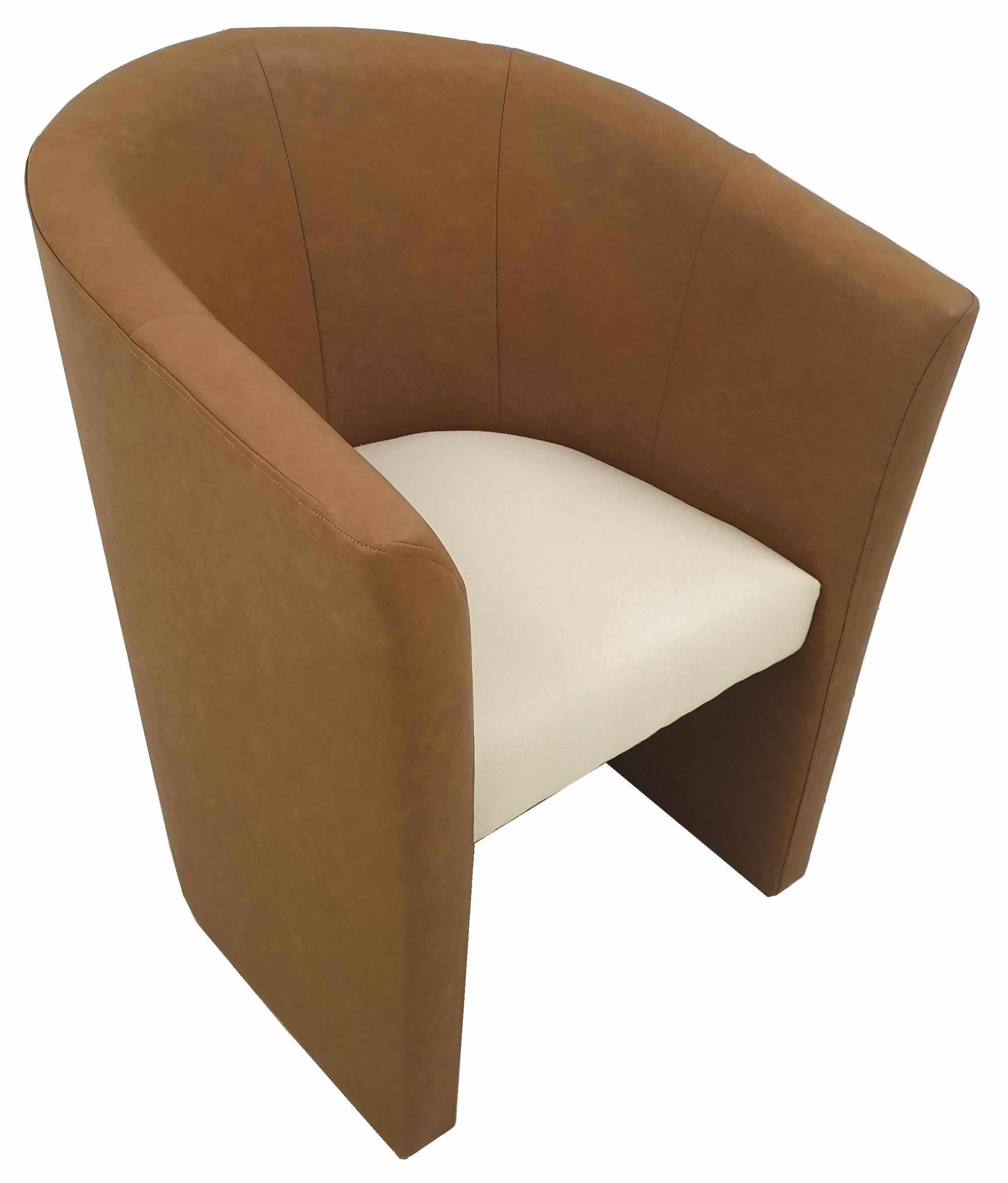 runder Sessel in Beige