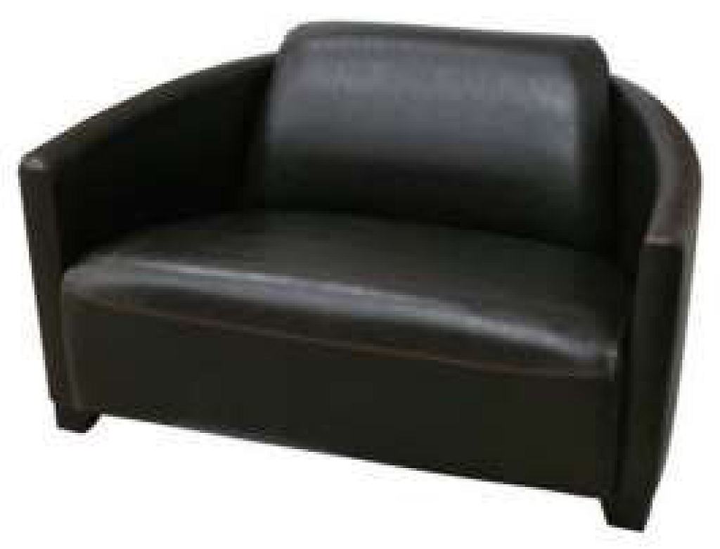kleines Sofa Rund-Couch mit schwarzem Kunstleder